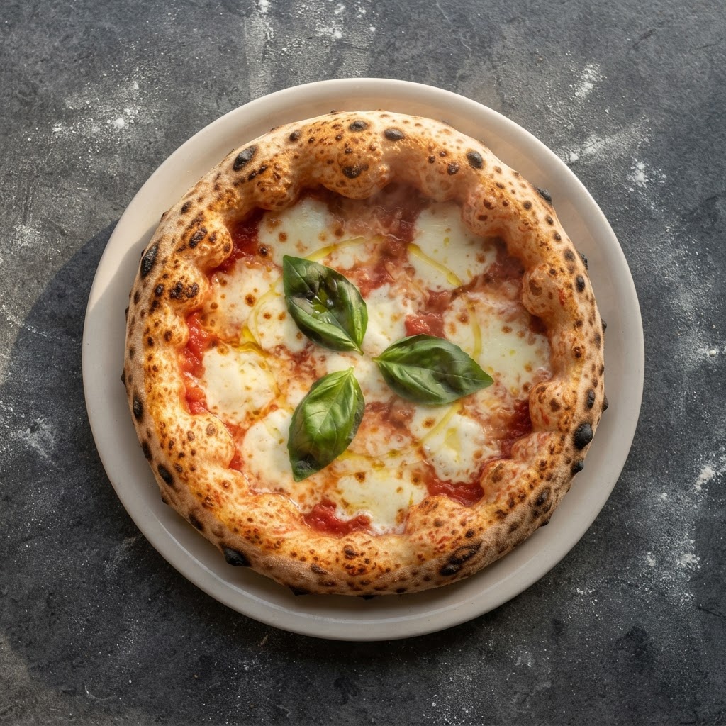 Pizza Margherita, vista dall’alto